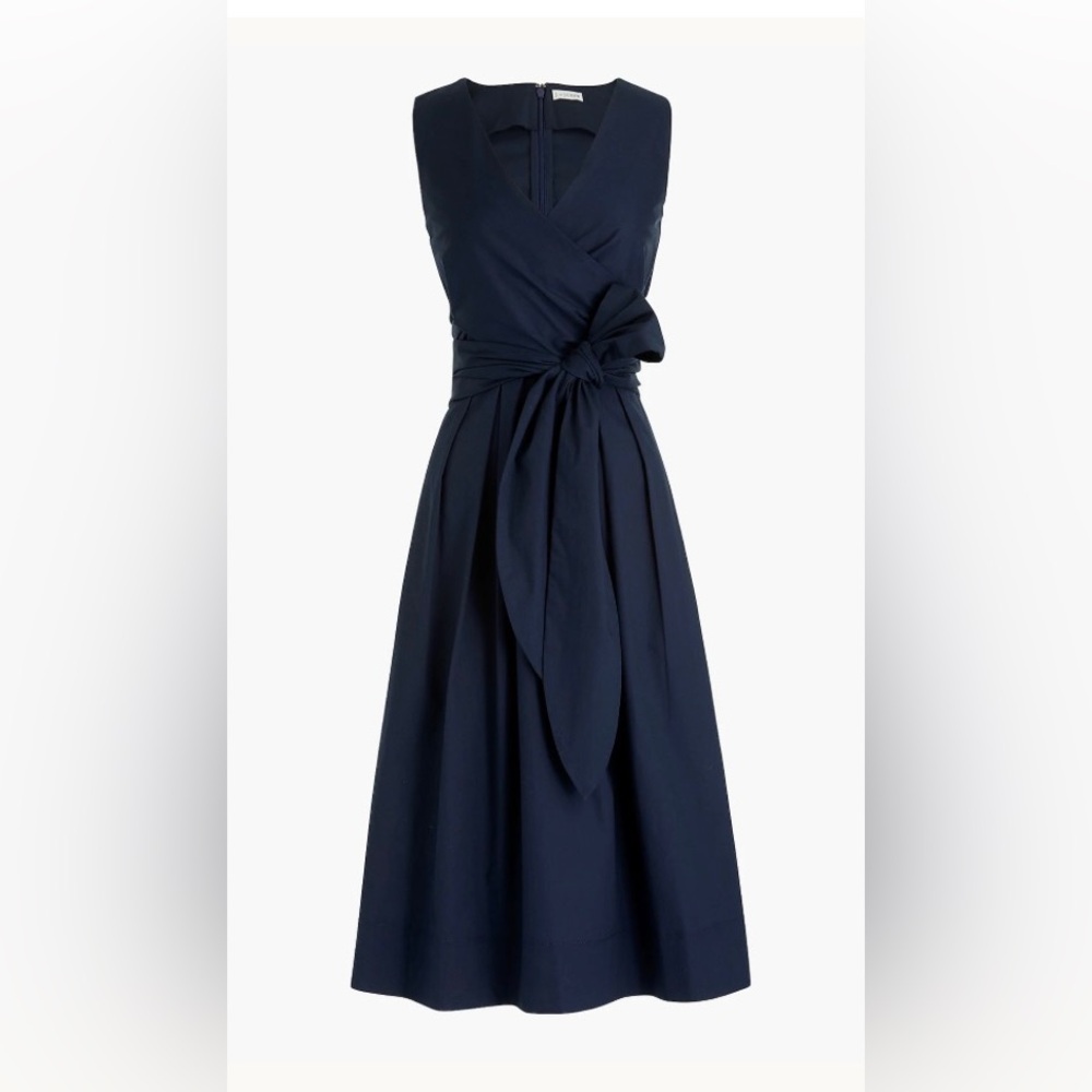 NWT J Crew Navy Sleeveless Wrap-top shirt-dress Size 6 - Picture 2 of 10